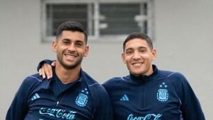 Cuti Romero y Nahuel Molina.
