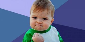 Así se ve hoy el nene del Meme "niño triunfador". Gentileza: Vox Populi