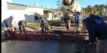Obras de pavimentación en Claromecó