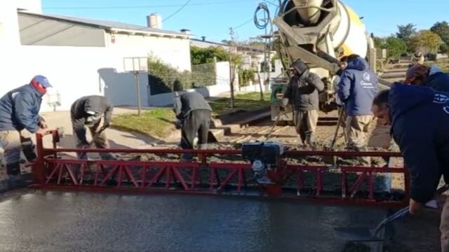 Obras de pavimentación en Claromecó