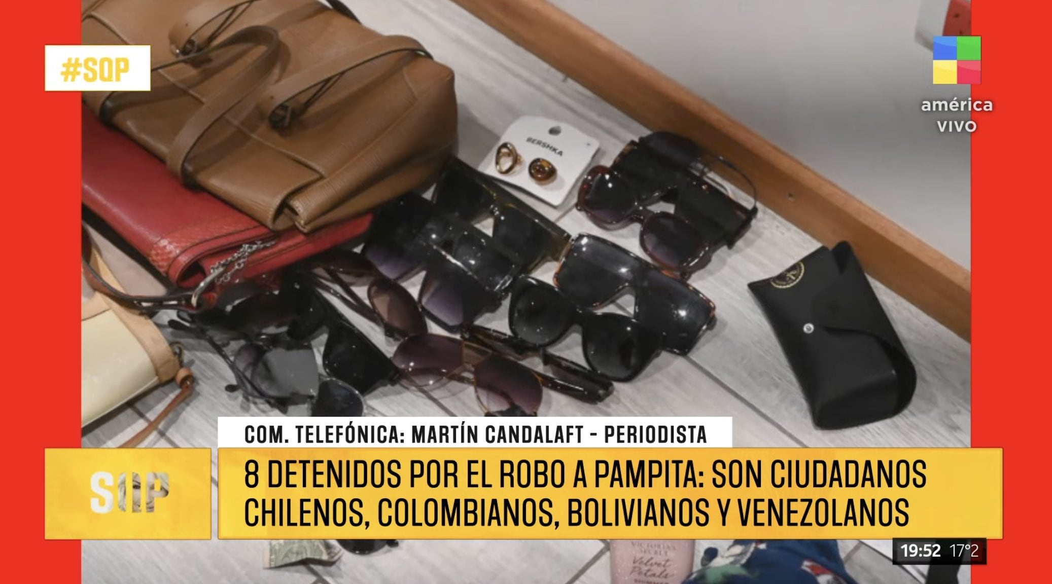 Objetos que recuperaron del robo en la casa de Pampita.