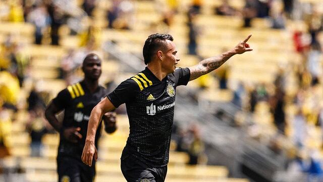 El Chino Lucas Zelarayán festejando. Una postal acostumbrada en el Columbus (La Voz).