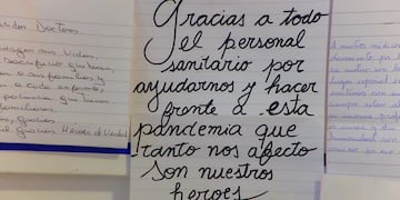 Una colegio de La Cumbre agradeció con cartas al personal de salud.