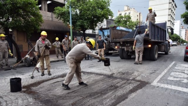 Bacheo en la capital.