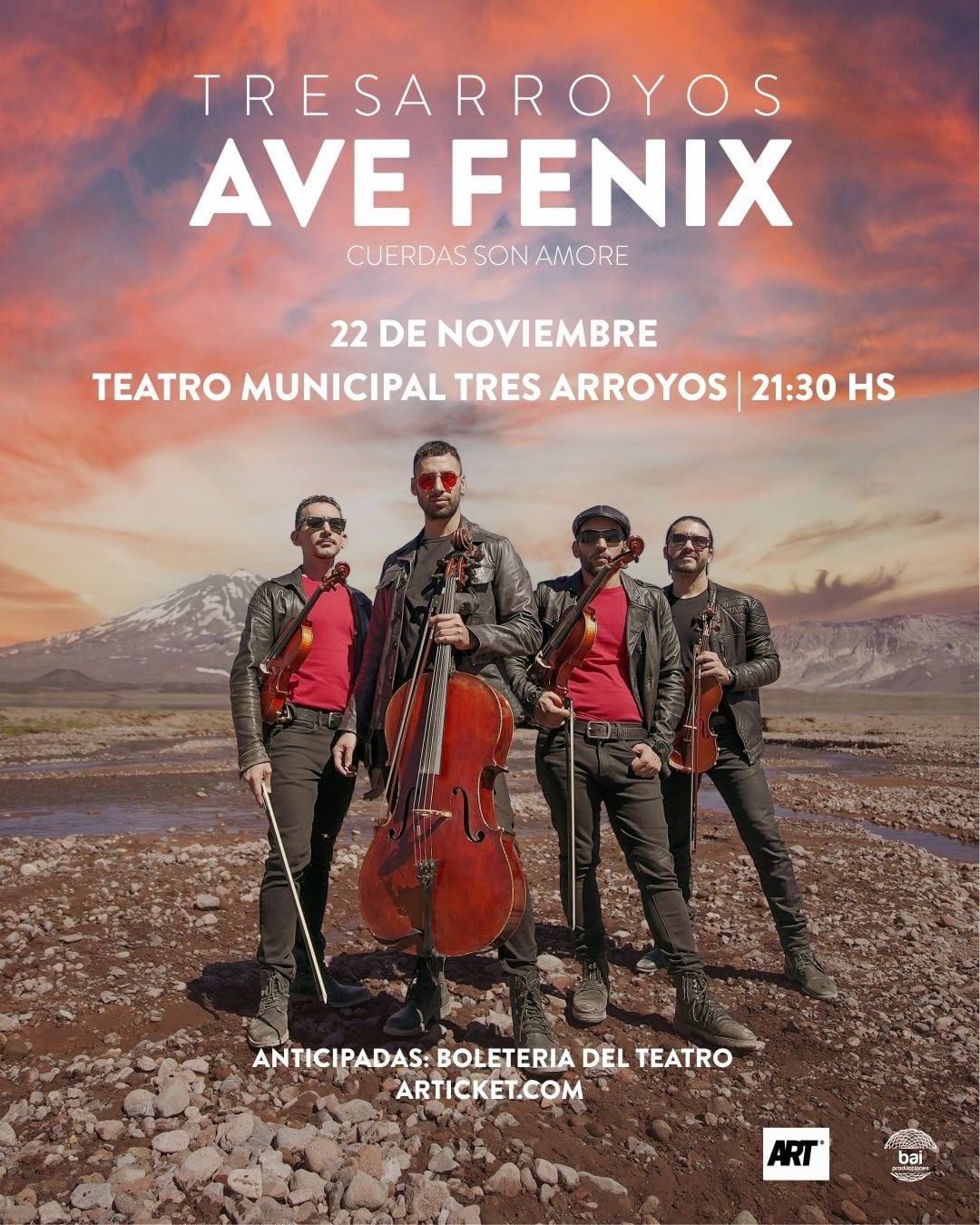 El Cuarteto Ave Fénix llega al Teatro Municipal de Tres Arroyos