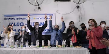 Jaldo participó de un acto en Villa 9 de Julio.