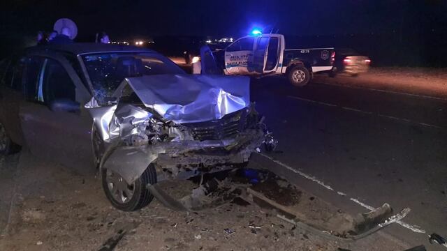 Ruta 3: violento choque entre un auto y un patrullero dejó como saldo cuatro heridos