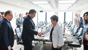 El ministro de Economía, Sergio Massa, se reunió con la titular del FMI, Kristalina Georgieva. Foto: Prensa Ministerio de Economía