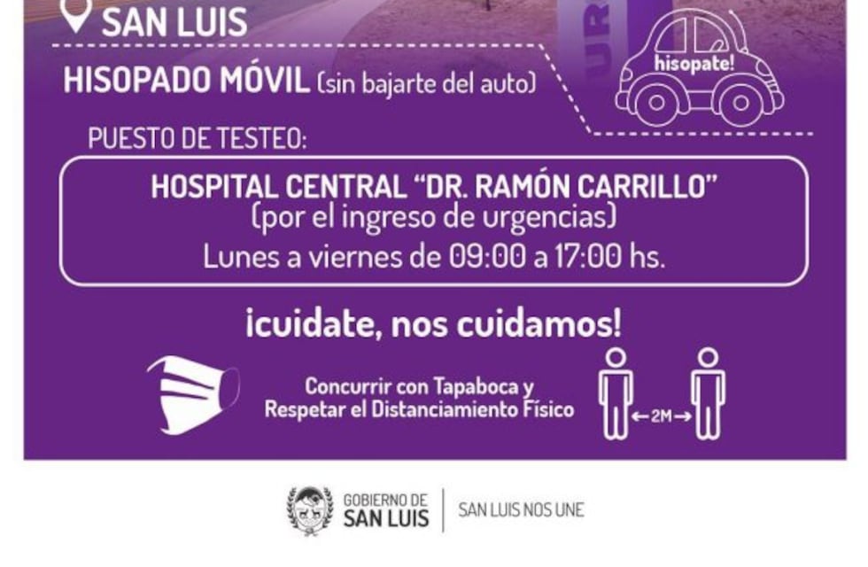 El Hospital “Ramón Carrillo” dispondrá de un centro de hisopado móvil