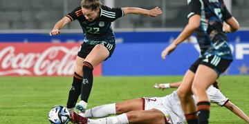 Estefi Banini en la Selección, frente a Venezuela en primera Fecha FiFA en el país, en 2023, previo al Mundial.