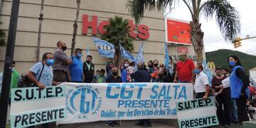 Manifestación de los empleados de los cines