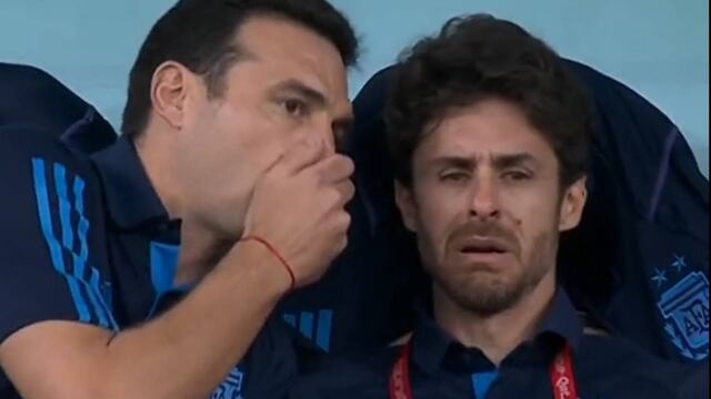 El cordobés Pablo Aimar y su reacción tras el gol de Messi ante México (Captura).