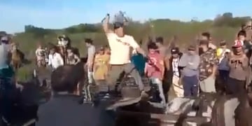 Cinchada de caballos organizada por el Viejo Cantero