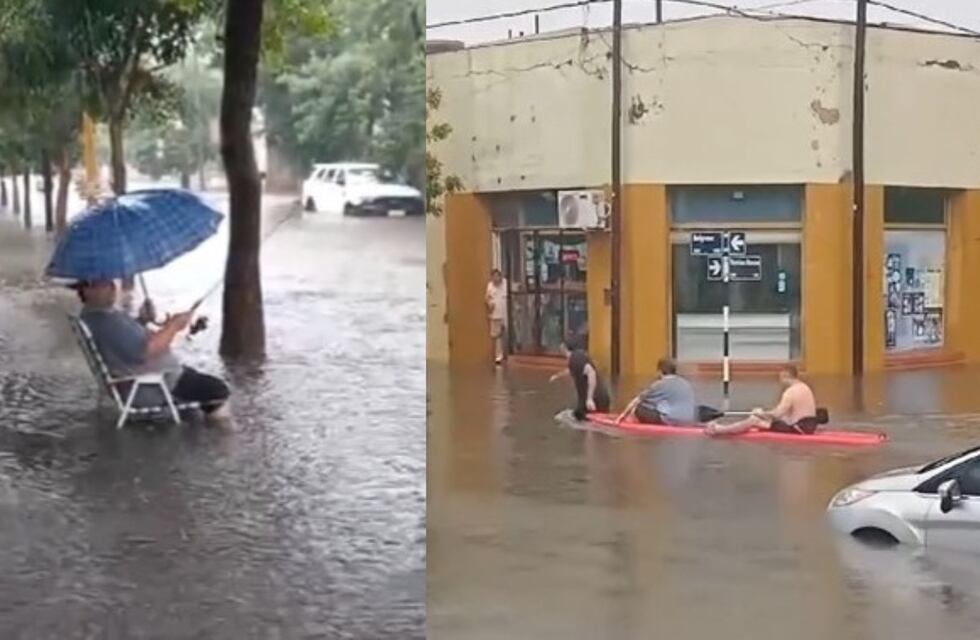 Pesca en la calle y viaje en canoa, los insólitos virales que dejó el ‘diluvio’ en San Francisco