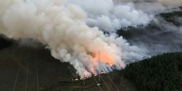 Así está el incendio en la localidad de Villa Olivari, Corrientes.