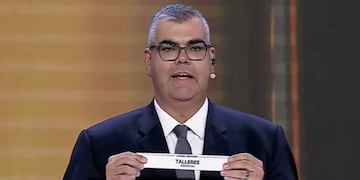 El momento en el que se mostró a Talleres en el sorteo de la Libertadores 2025. Integra el Gurpo D, contra un viejo conocido (Captura de TV).