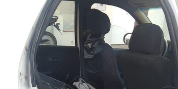 El televisor robado arriba del remis