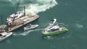 el momento del terrible choque del yate donde viajaba la nieta de Cris Morena