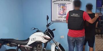 El motochorro fue detenido en barrio Hermoso.