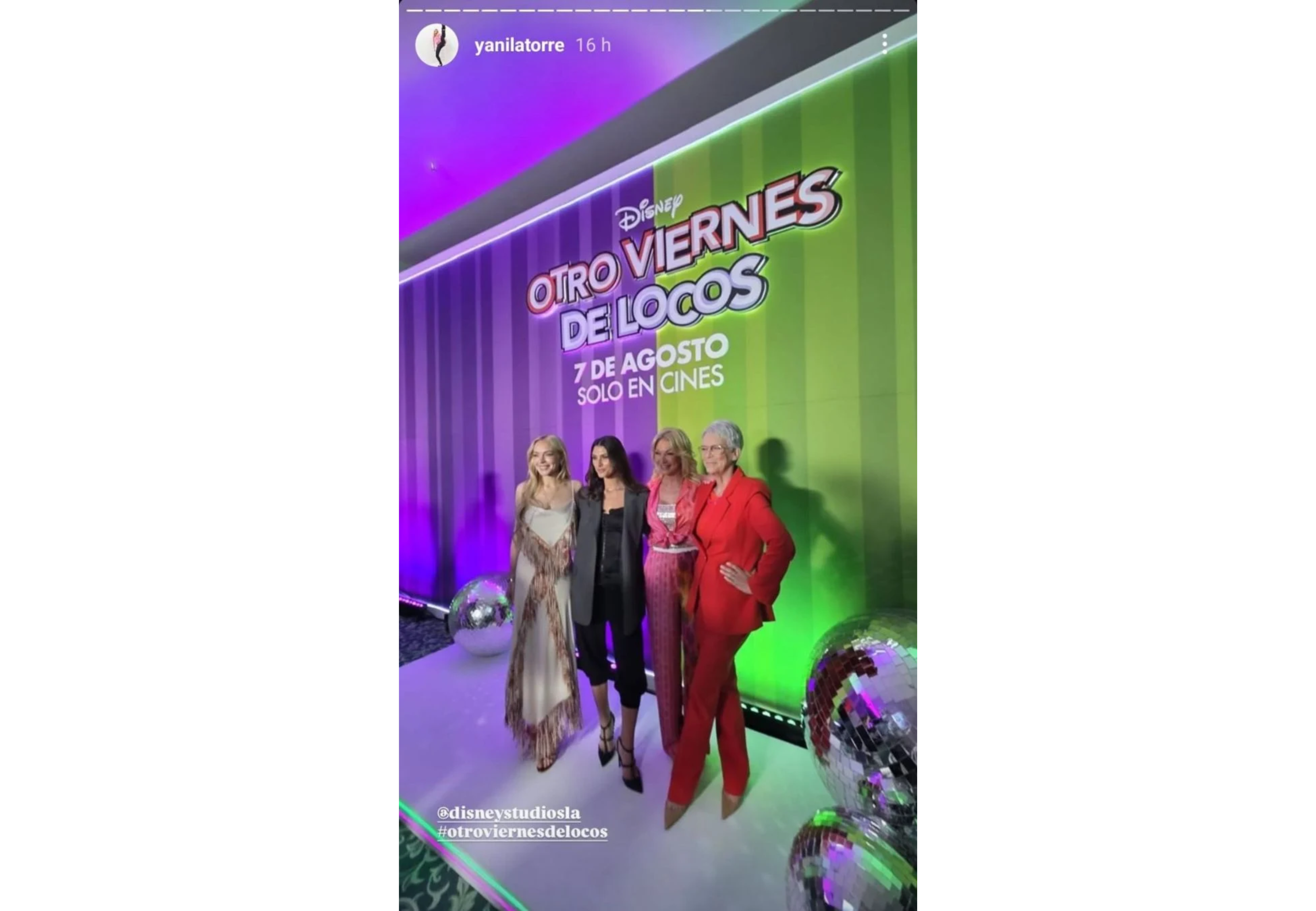Yanina y Lola se fotografiaron con Lindsay y Jamie Lee.