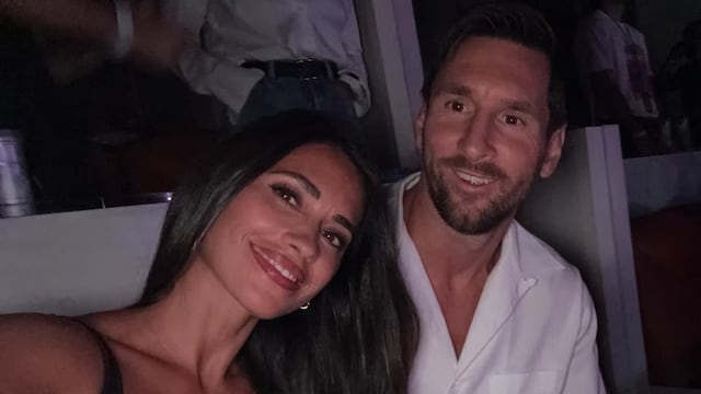 Messi y Antonela en el show de Coldplay en Miami.