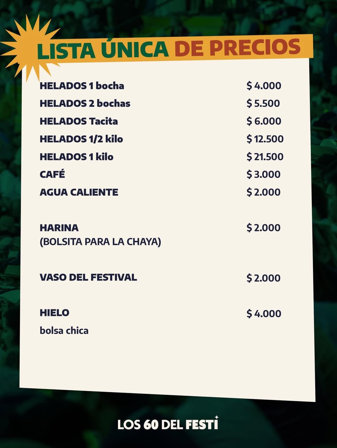 Más precios dentro del Festival de Jesús María.