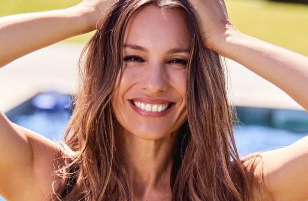 Pampita arrasó en Instagram con un look galáctico: camisa, volados y minifalda