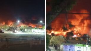 Feroz incendio en Playa San Agustín
