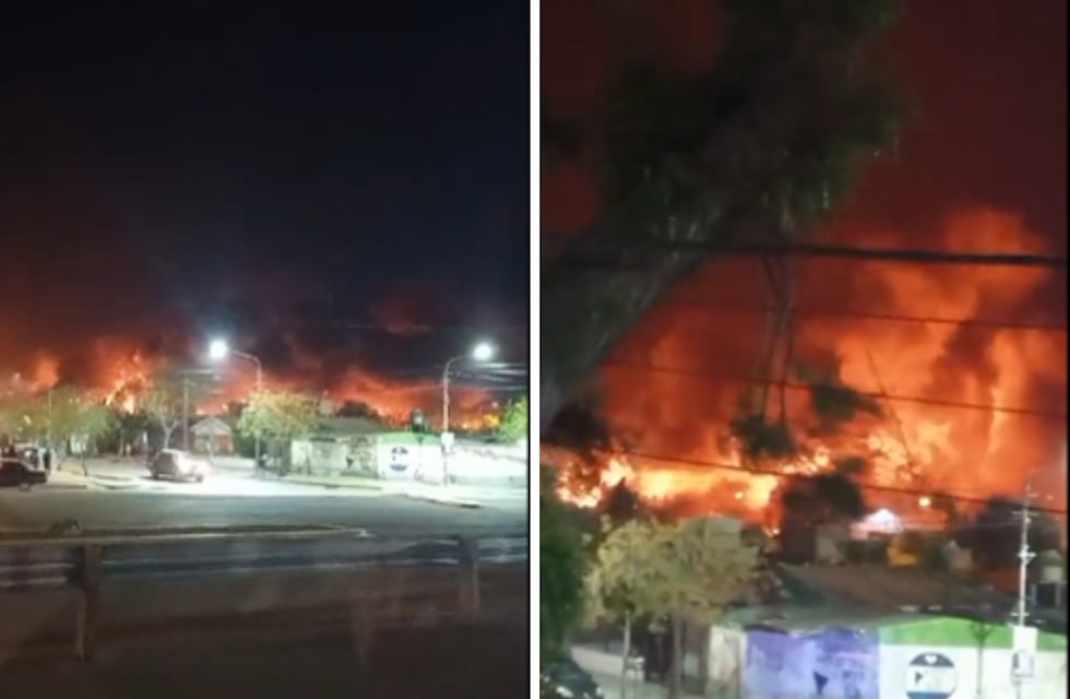 Imágenes del impresionante incendio en la Playa San Agustín: 27 familias mendocinas fueron evacuadas