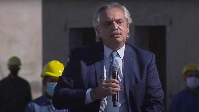 El presidente Alberto Fernández lanzó el Programa Reconstruir con un evento en el partido bonaerense de Ensenada. (Captura)
