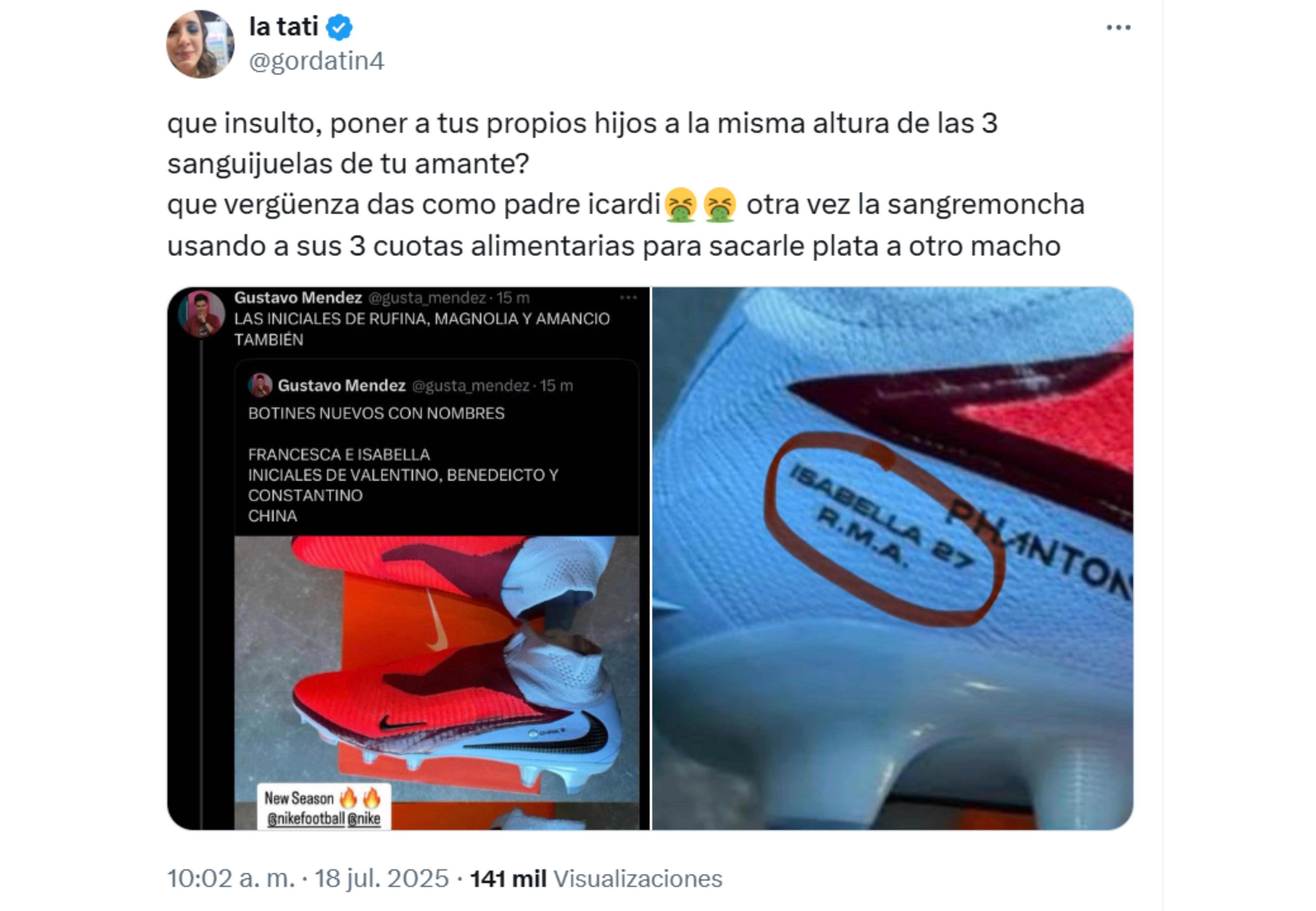 La foto circuló rápidamente en redes.