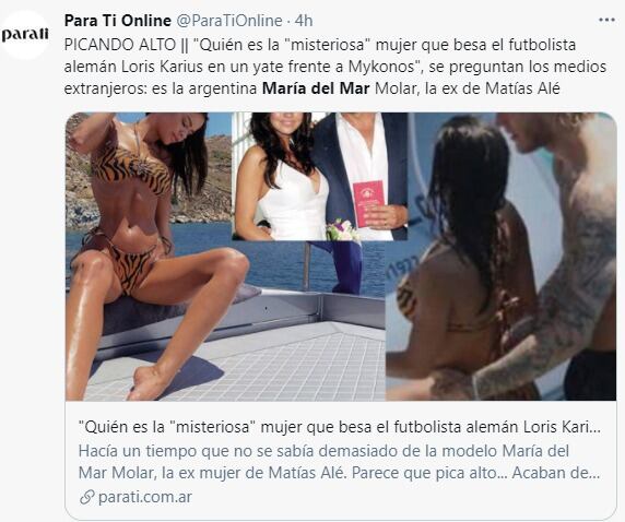 La cordobesa y el arquero alemán, con un romance que terminó en escándalo.