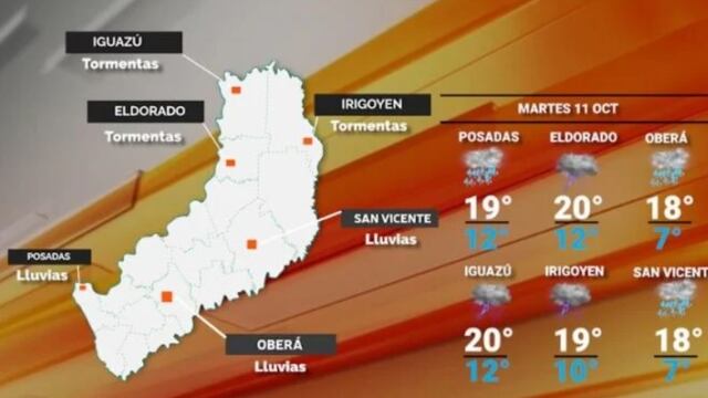 Martes con inclemencias y tormentas aisladas en Misiones.
