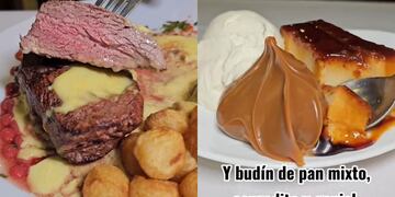 Comió abundantes platos y mostró lo que gastó.