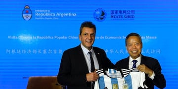 Sergio Massa junto al presidente de State Grid, Shan Shewu - Twitter Sergio Massa