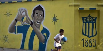 Mural de Ángel Di María en Rosario
