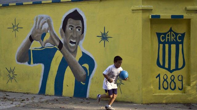 Mural de Ángel Di María en Rosario
