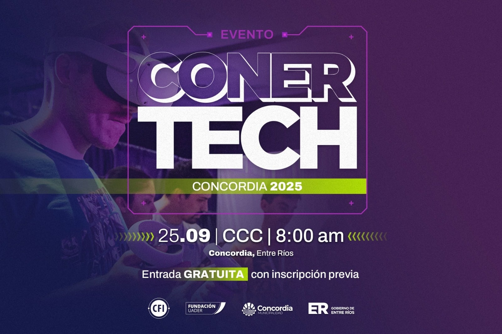 Concordia será sede de ConerTech 2025, un evento de robótica, gaming y realidad virtual.