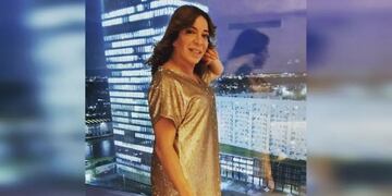 El modelo usado por la conductora Lizy Tagliani para recibir Año Nuevo en Europa fue confeccionado por el diseñador sanjuanino. Gentileza