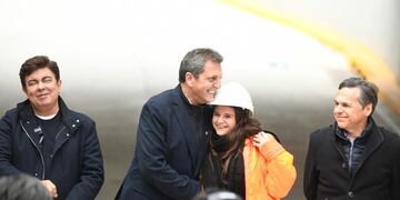 Sergio Massa en la inauguración del bajo nivel en La Matanza.