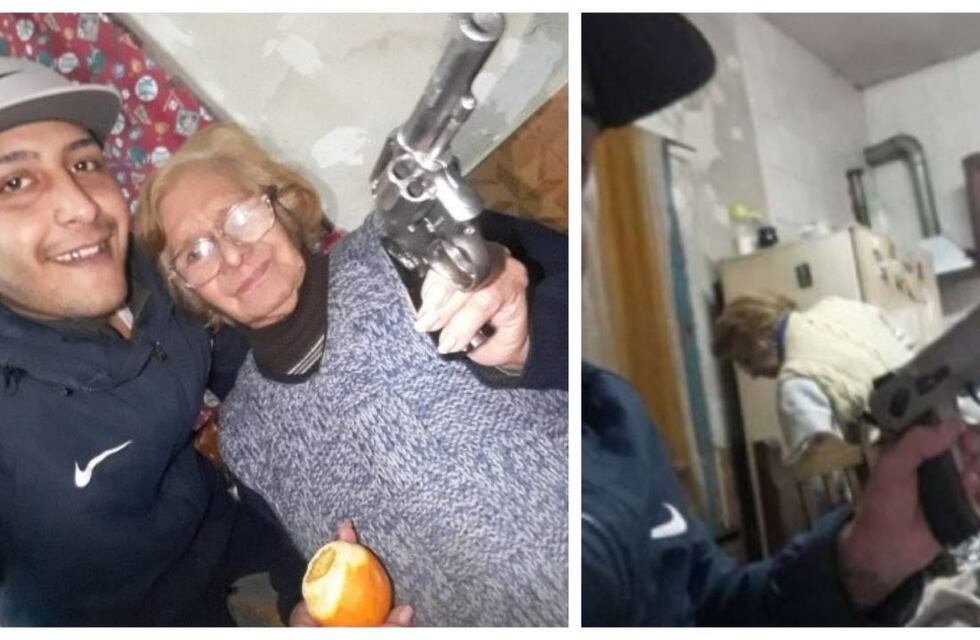 Insólito: un sicario posó junto a su abuela armada para una selfie