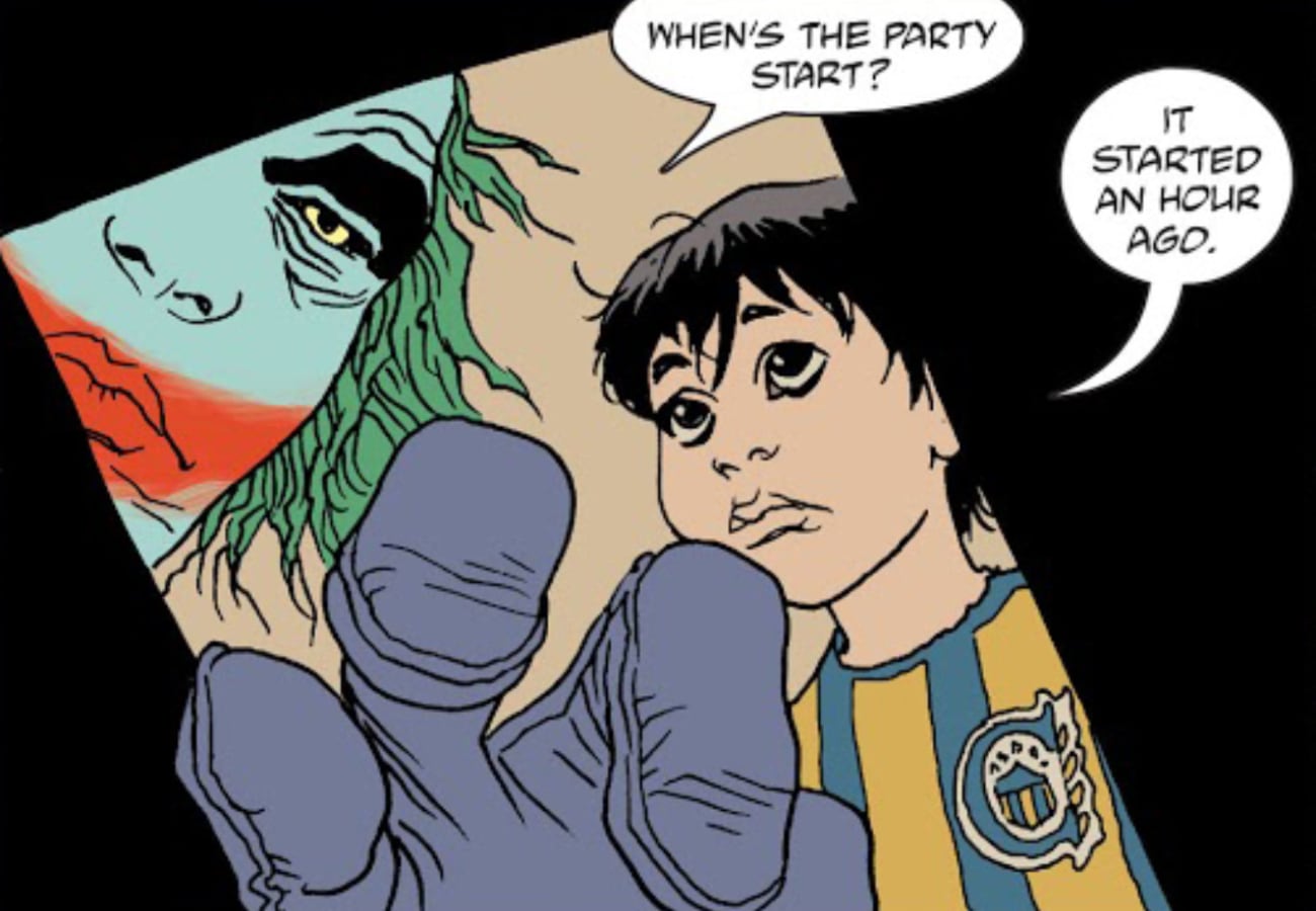 Un personaje del cómic de Joker apareció con la camiseta de Rosario Central.