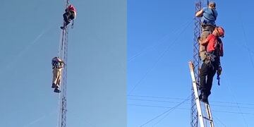 El sujeto debió ser rescatado por el personal de Bomberos.