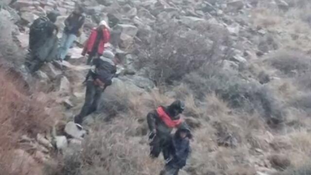 Gendarmería Nacional rescató a un mayor y 3 menores quienes se habían perdido en el Chorro de la Vieja, Tunuyán.