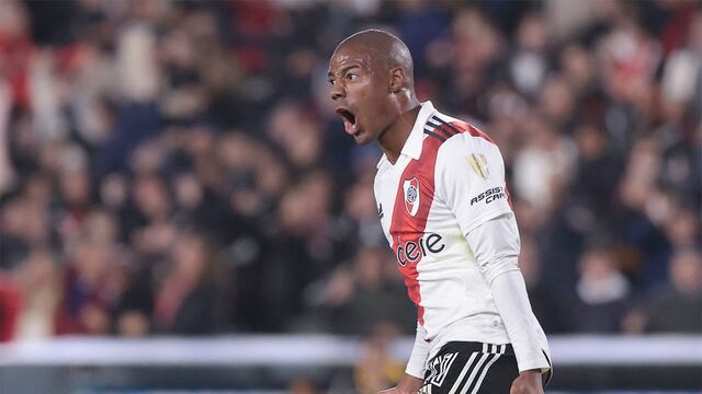 Nicolás de la Cruz celebra uno de los goles de este miércoles. Foto: EFE/ Juan Ignacio Roncoroni