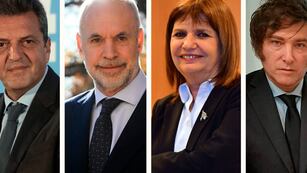 Sergio Massa, Horacio Rodriguez Larreta, Patricia Bullrich y Javier Milei. Gentileza: Clarín.