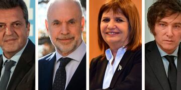 Sergio Massa, Horacio Rodriguez Larreta, Patricia Bullrich y Javier Milei. Gentileza: Clarín.