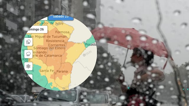 Alertas amarilla y naranja por tormentas en la provincia
