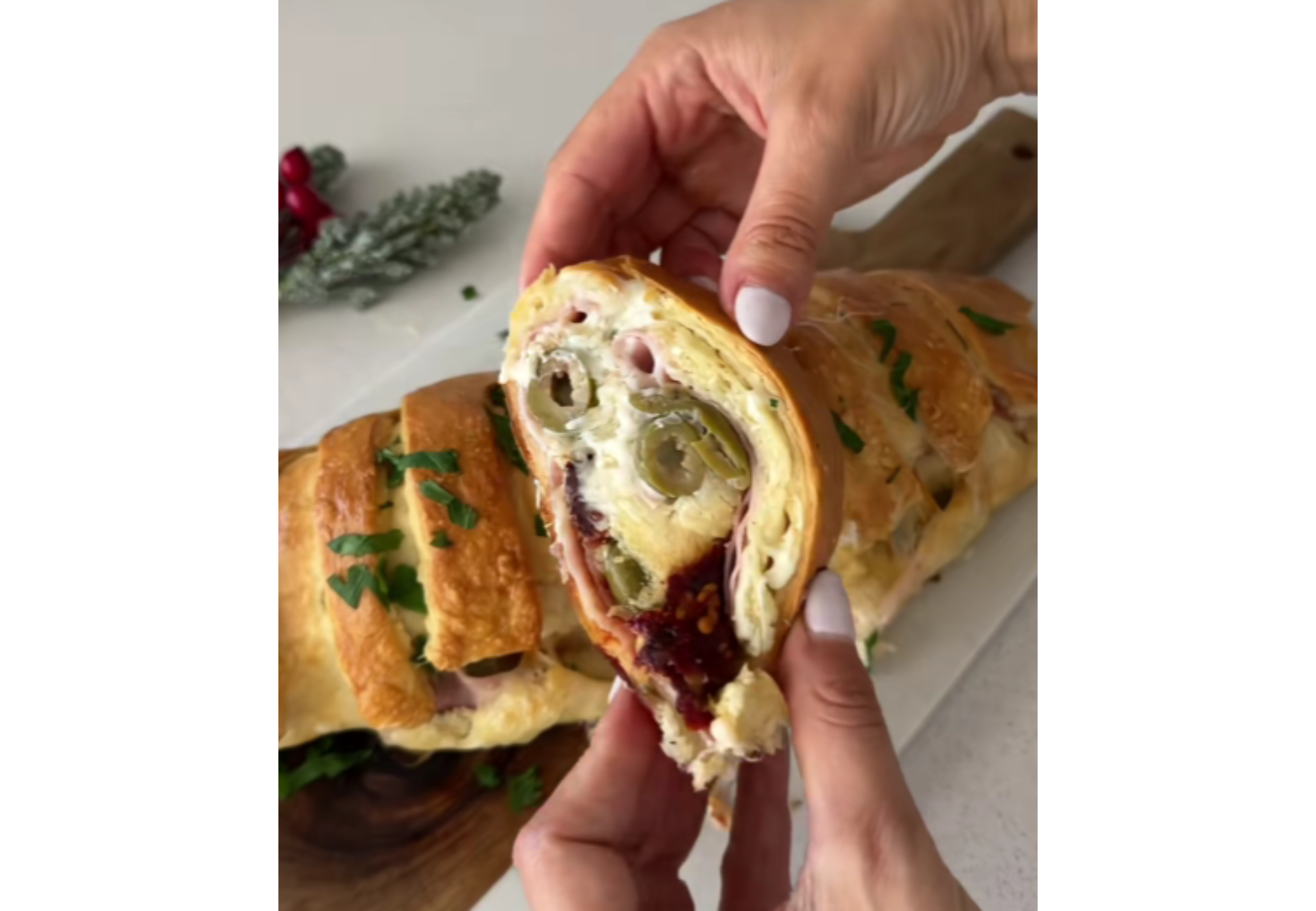 Así queda el pan relleno.