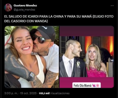 El error de Mauro Icardi al saludar a la China Suárez y su mamá por el Día de la Madre